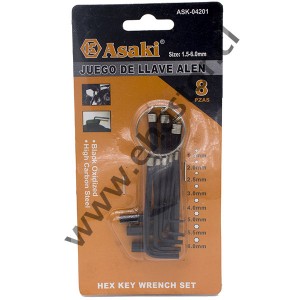 JUEGO DE LLAVE ALLEN ASAKI 8PCS