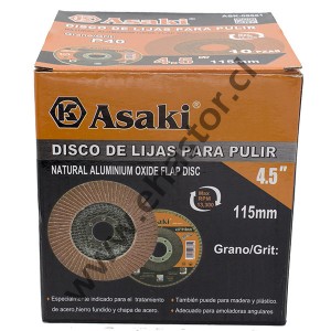 DISCO LIJA PARA PULIR ROJO 115MM ASAKI P40