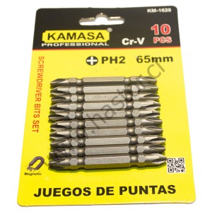 JUEGO DE PUNTAS PH.2 X 65MM 10PCS