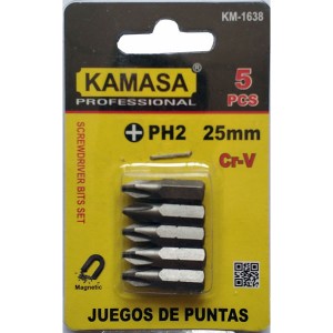 JUEGO DE PUNTAS PH.2X25MM 5PCS