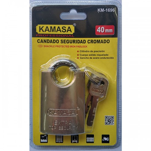 CANDADO DE SEGURIDAD CROMADO 40MM