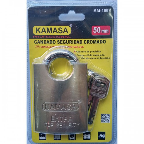 CANDADO DE SEGURIDAD CROMADO 50MM