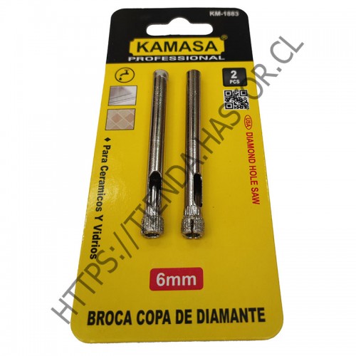 BROCA COPA DIAMANTADA P/CERAMICO Y VIDRIO 6MM