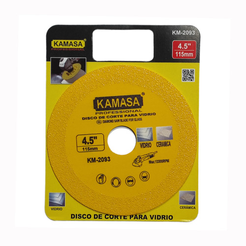 DISCO DIAMANTADO PARA VIDRIO 115MM KAMASA