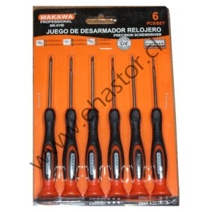 JGO. DESTONILLADOR RELOJERO 6PCS MAKAWA