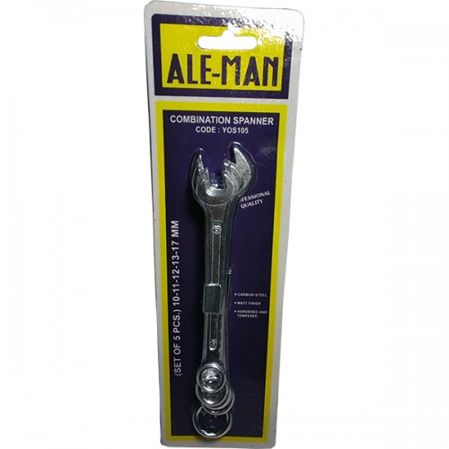 SETLLAVE COMBINADA 5PCS GRANDE ALE-MAN (10--17MM)